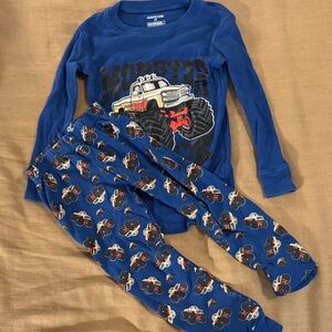 Monster Truck Adventure Blue Pajama Set